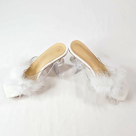 Heiyom White Feather Heels Size 40 - Picture 5 of 7